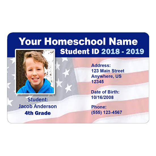 Student ID Card – Flag | ID Cards for Homeschool