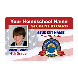 Student ID Card – Flag Red | ID Cards for Homeschool
